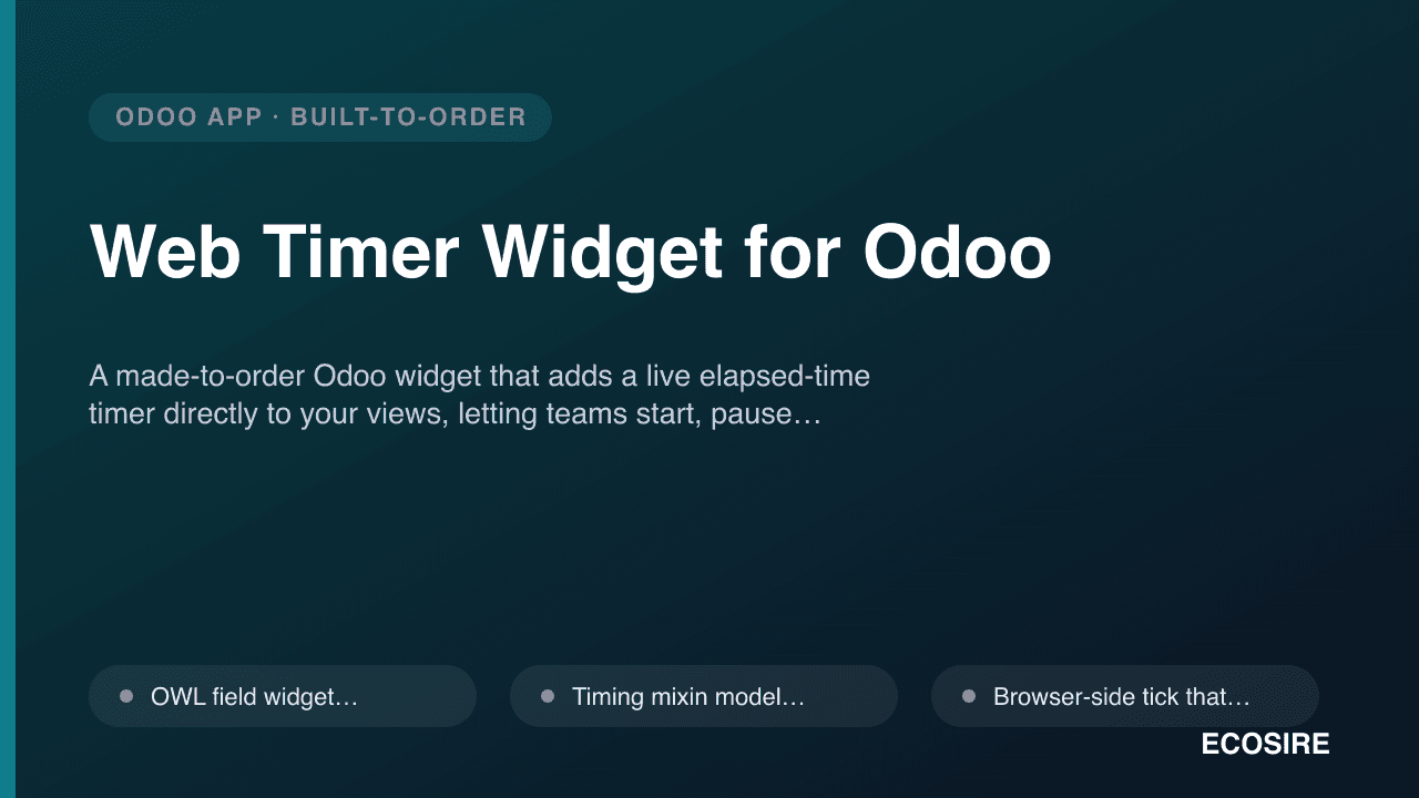 Web Timer Widget for Odoo