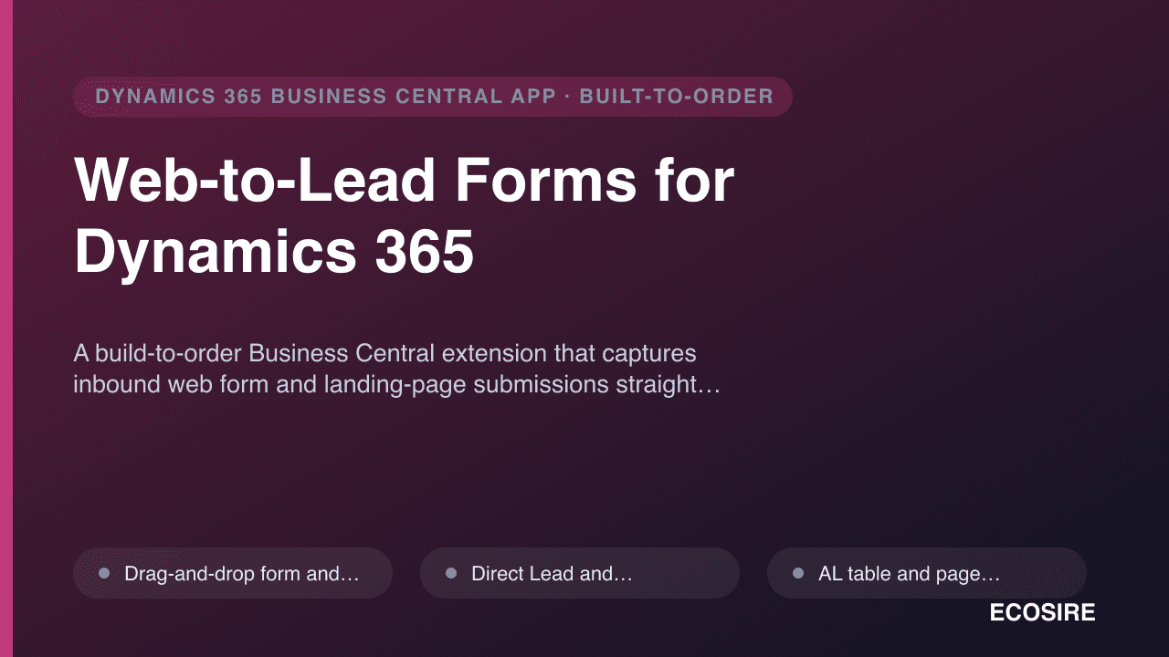 Web-to-Lead Forms for Dynamics 365