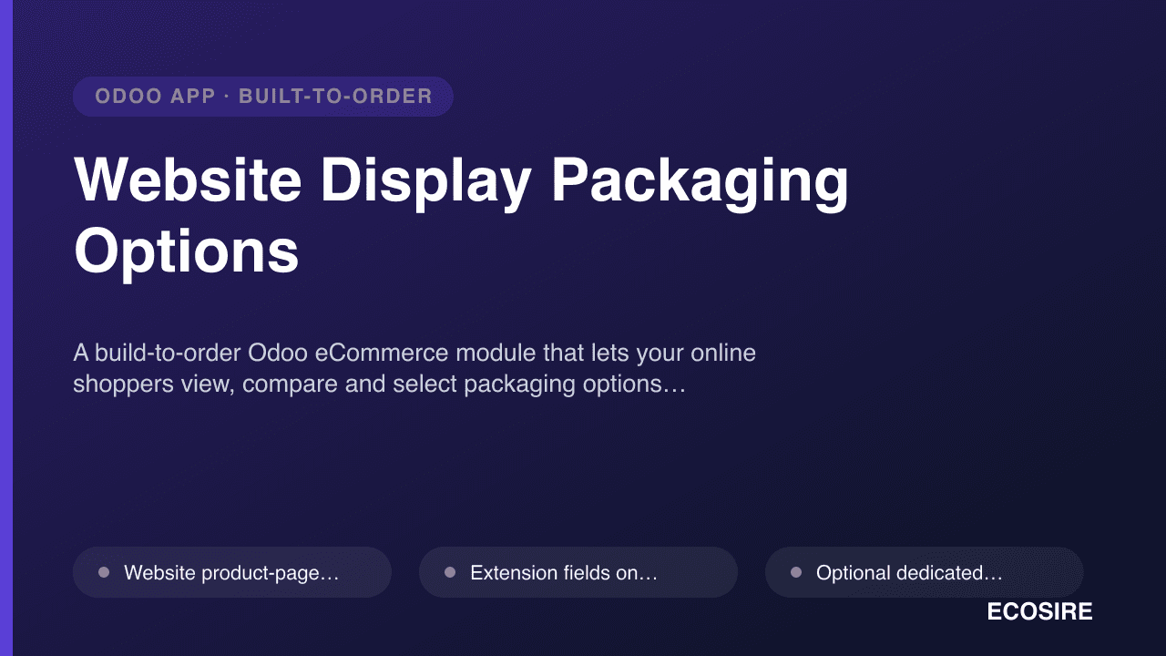 Website Display Packaging Options