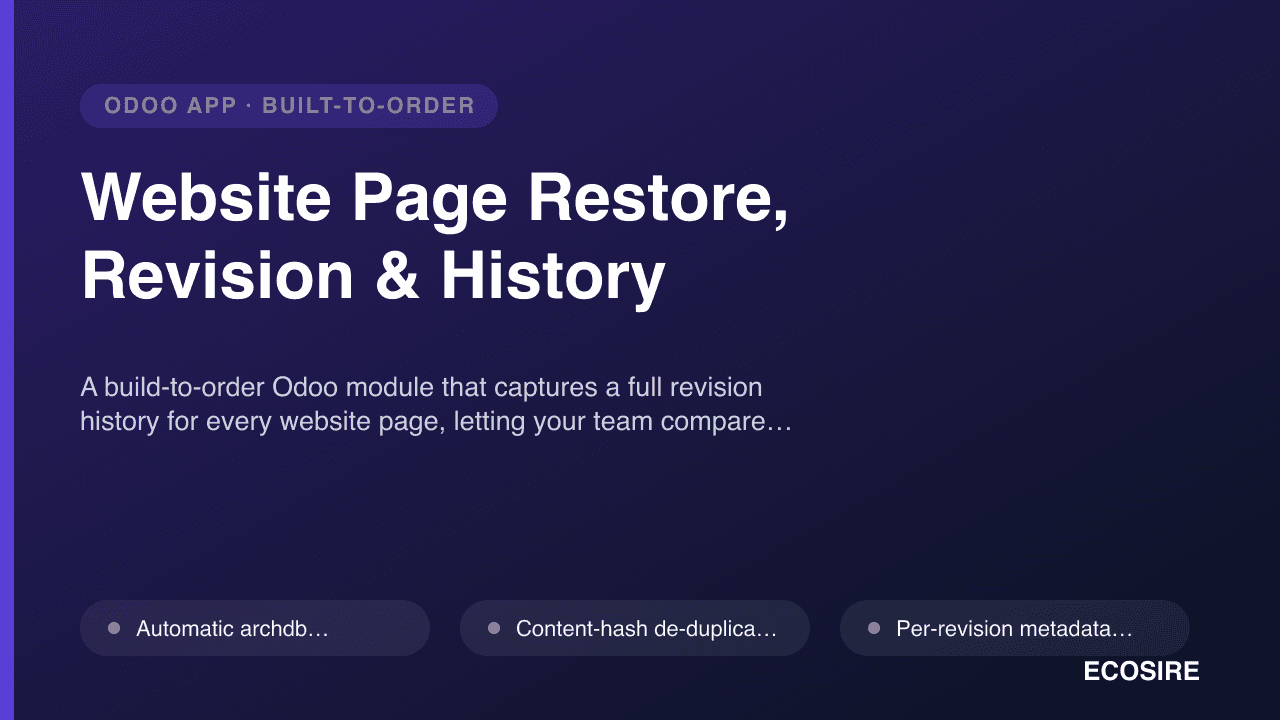Website Page Restore, Revision & History
