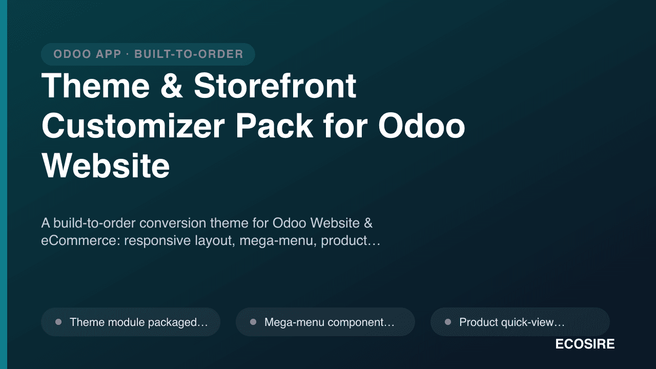 Theme & Storefront Customizer Pack for Odoo Website