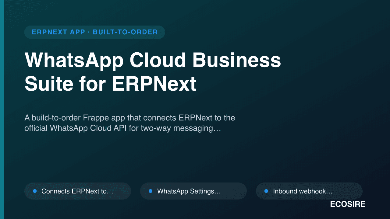 WhatsApp Cloud Business Suite for ERPNext