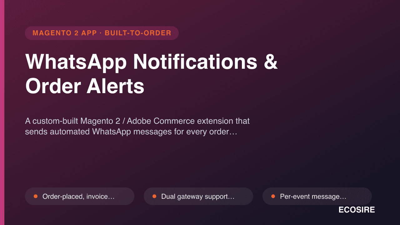WhatsApp Notifications & Order Alerts