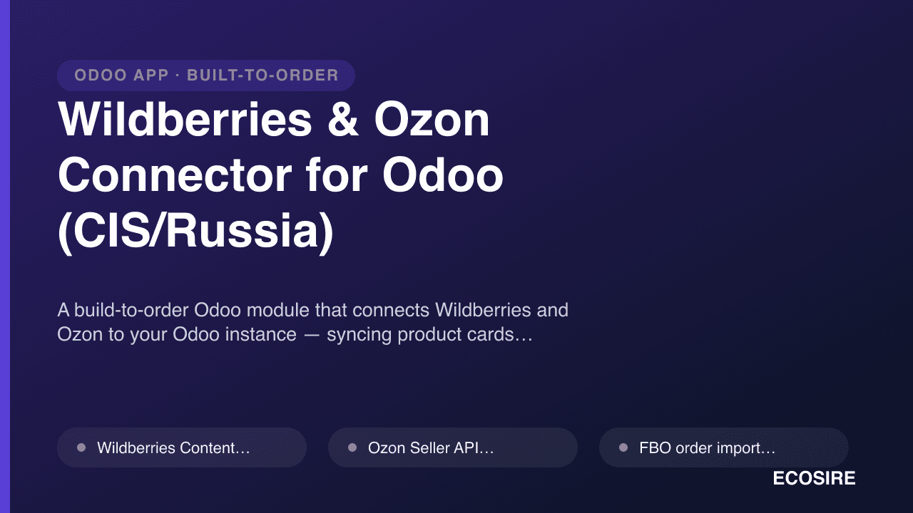 Wildberries & Ozon Connector for Odoo (CIS/Russia)