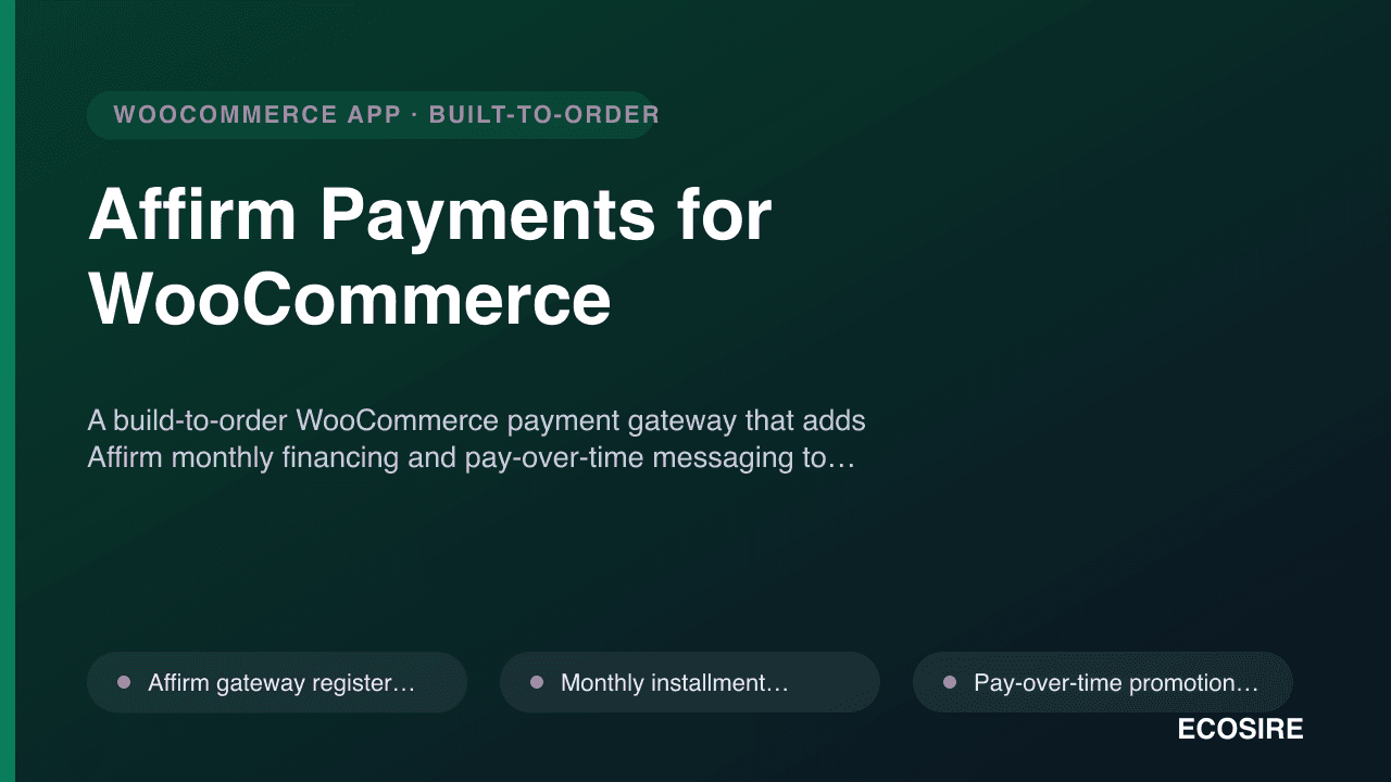 Affirm Payments for WooCommerce