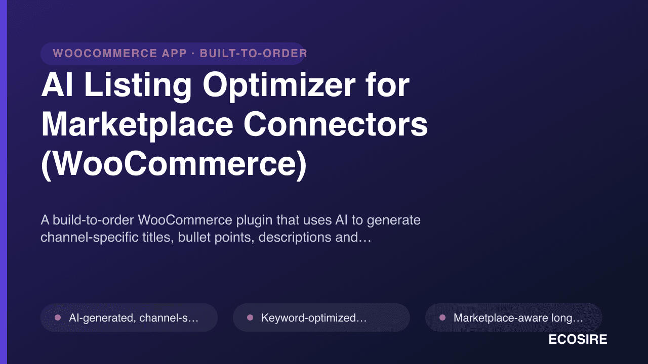 AI Listing Optimizer for Marketplace Connectors (WooCommerce)