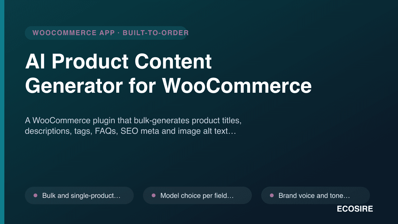 AI Product Content Generator for WooCommerce
