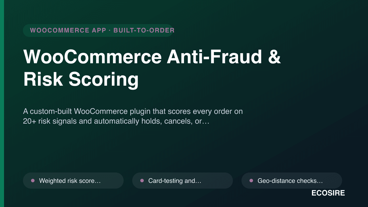 WooCommerce Anti-Fraud & Risk Scoring