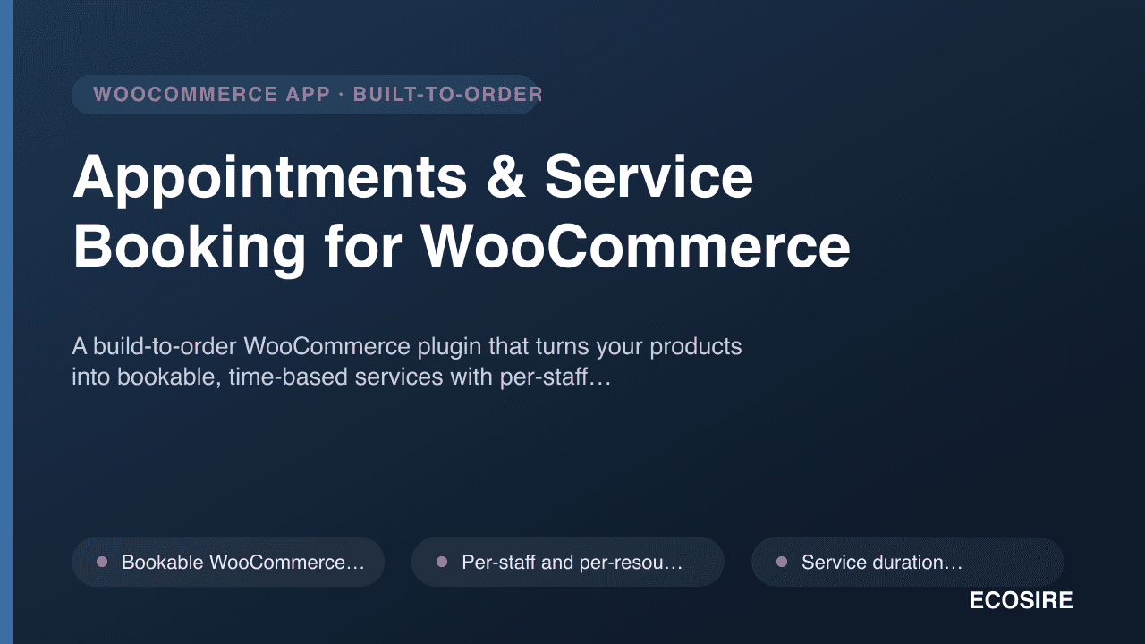 Appointments & Service Booking for WooCommerce
