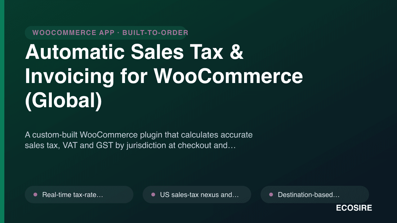 Automatic Sales Tax & Invoicing for WooCommerce (Global)