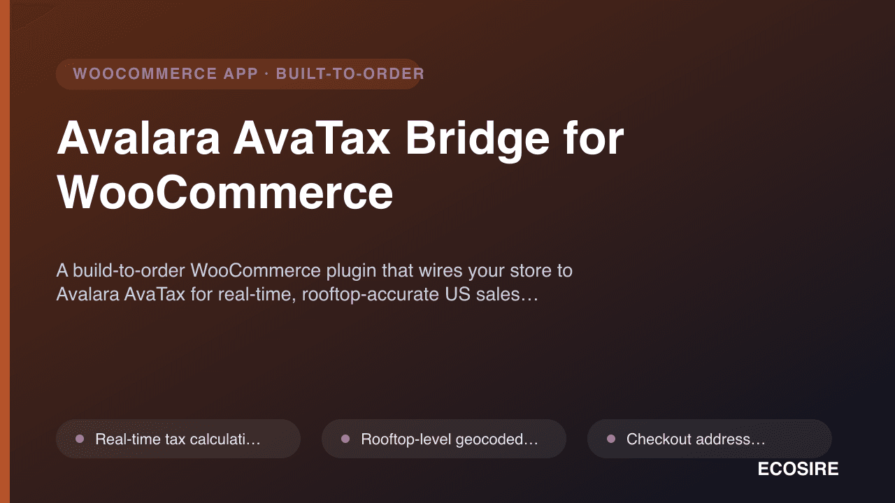 Avalara AvaTax Bridge for WooCommerce