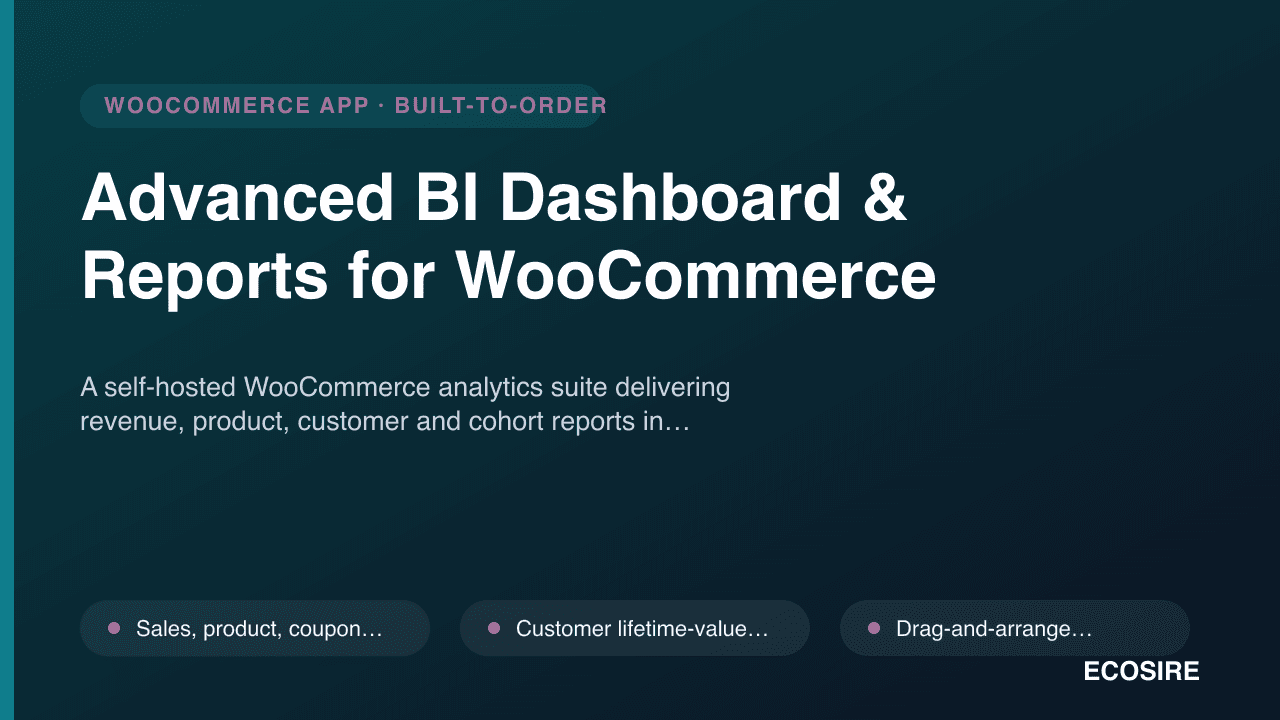 Advanced BI Dashboard & Reports for WooCommerce