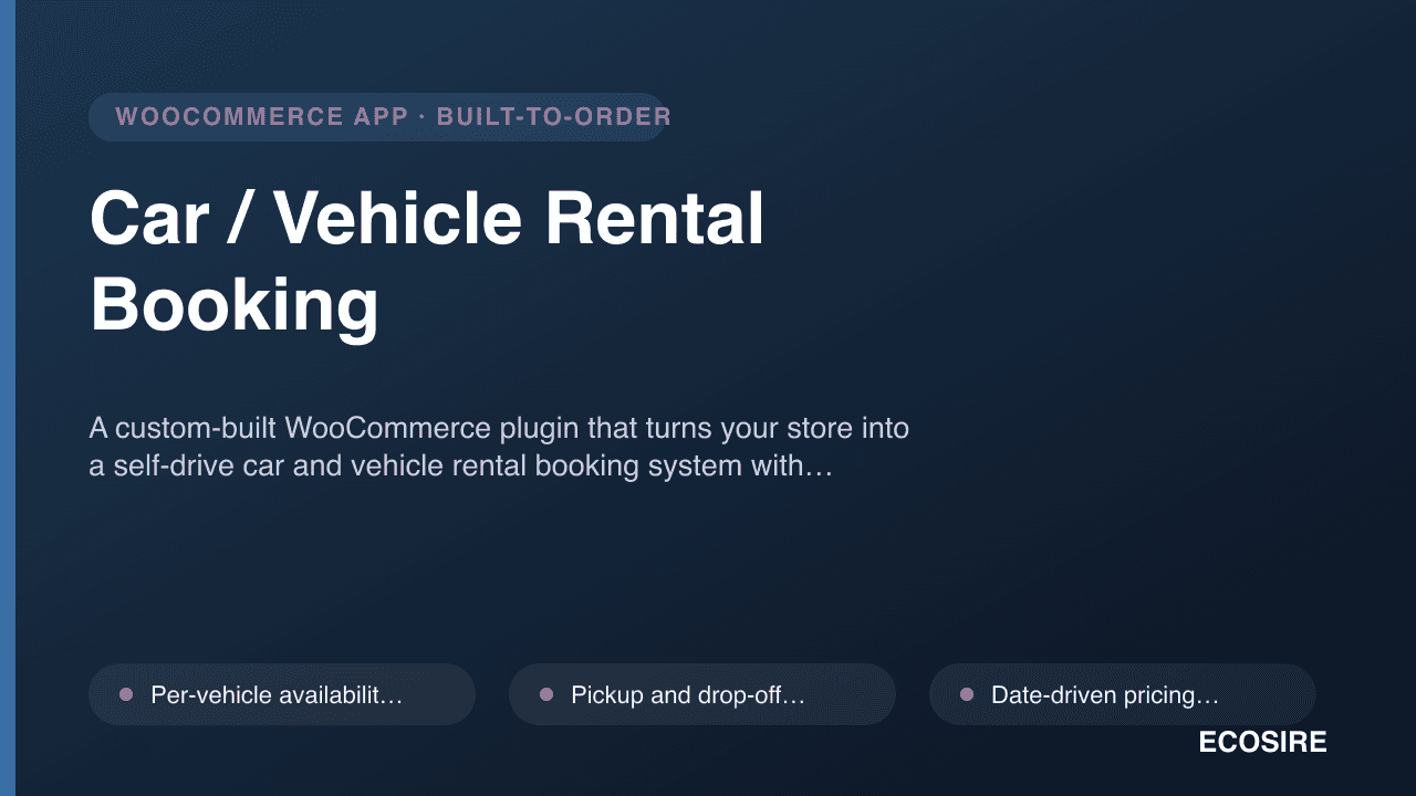 Car / Vehicle Rental Booking