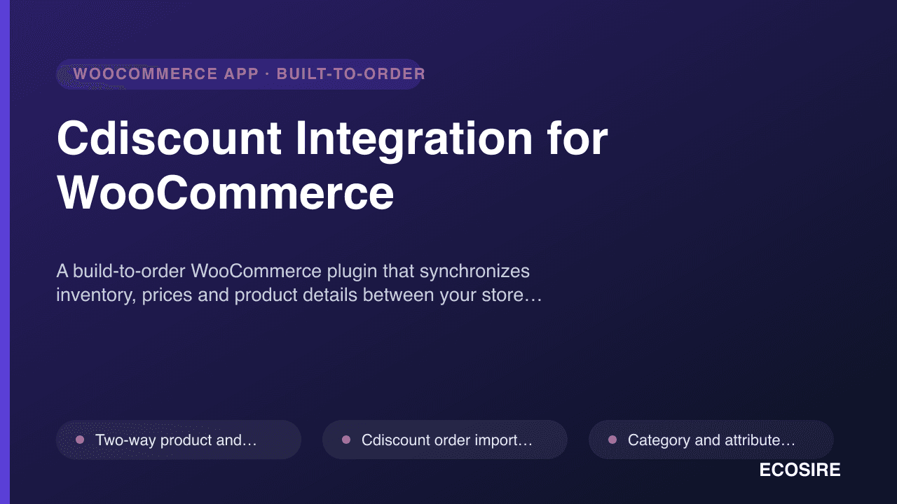 Cdiscount Integration for WooCommerce