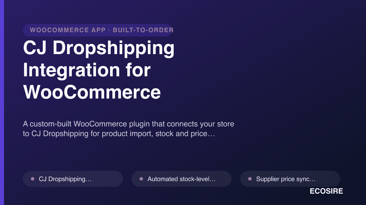 CJ Dropshipping Integration for WooCommerce
