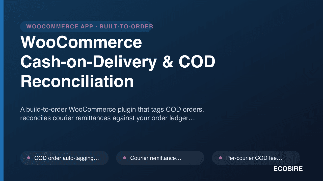 WooCommerce Cash-on-Delivery & COD Reconciliation