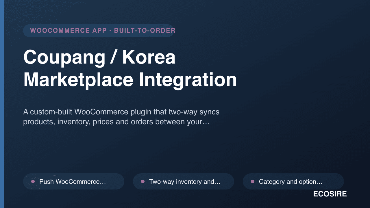 Coupang / Korea Marketplace Integration