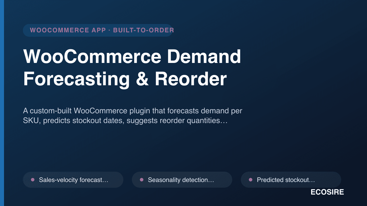 WooCommerce Demand Forecasting & Reorder
