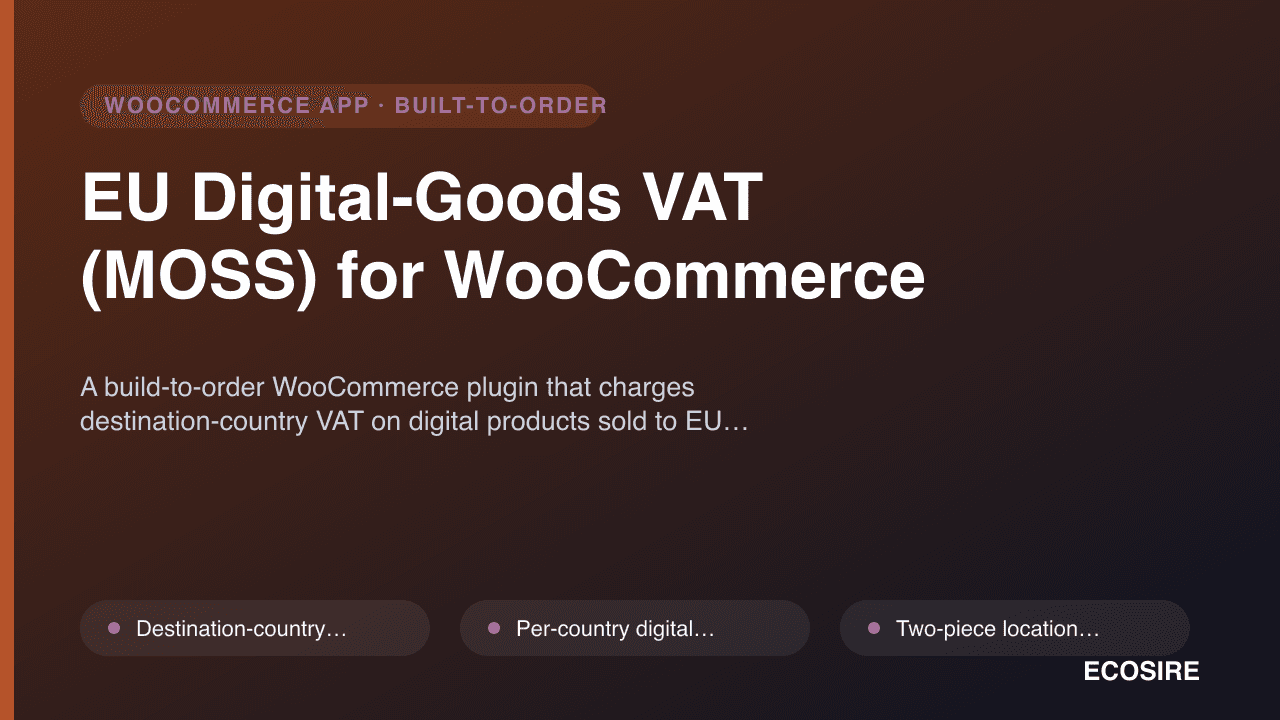 EU Digital-Goods VAT (MOSS) for WooCommerce