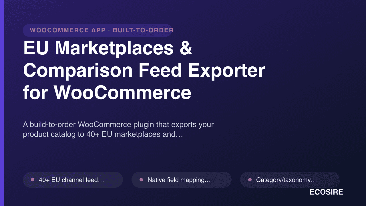 EU Marketplaces & Comparison Feed Exporter for WooCommerce