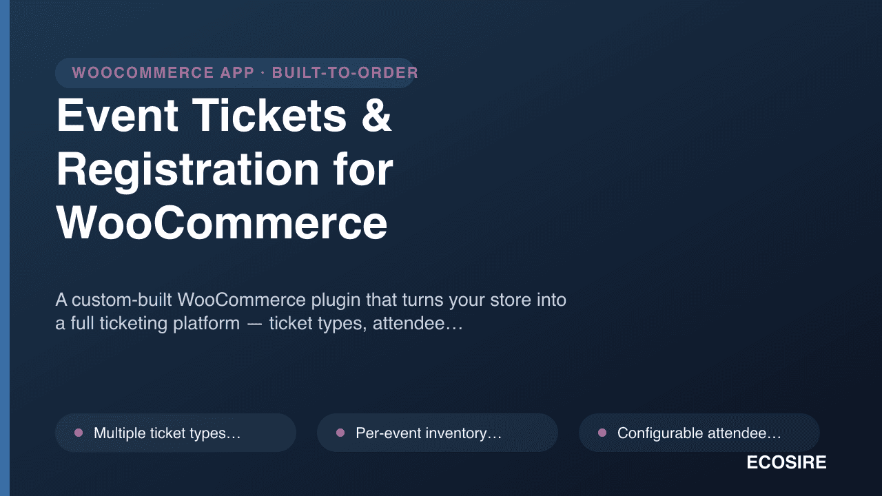 Event Tickets & Registration for WooCommerce