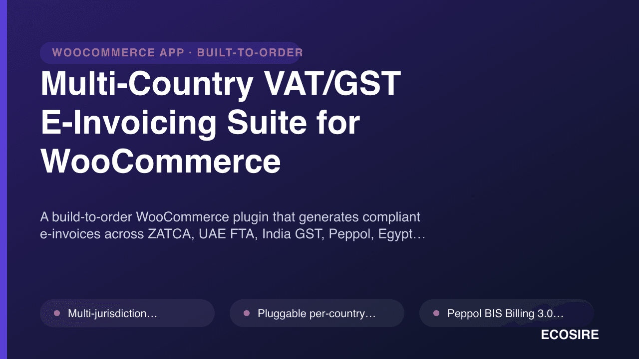 Multi-Country VAT/GST E-Invoicing Suite for WooCommerce