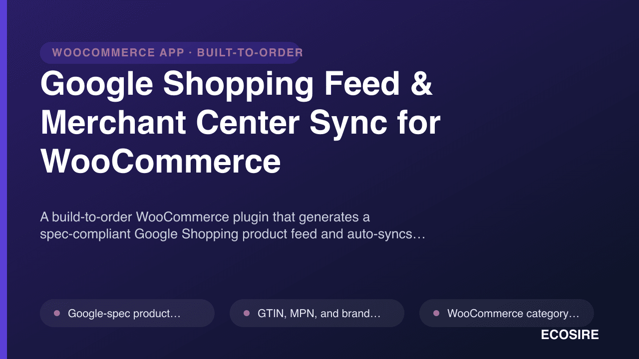Google Shopping Feed & Merchant Center Sync for WooCommerce
