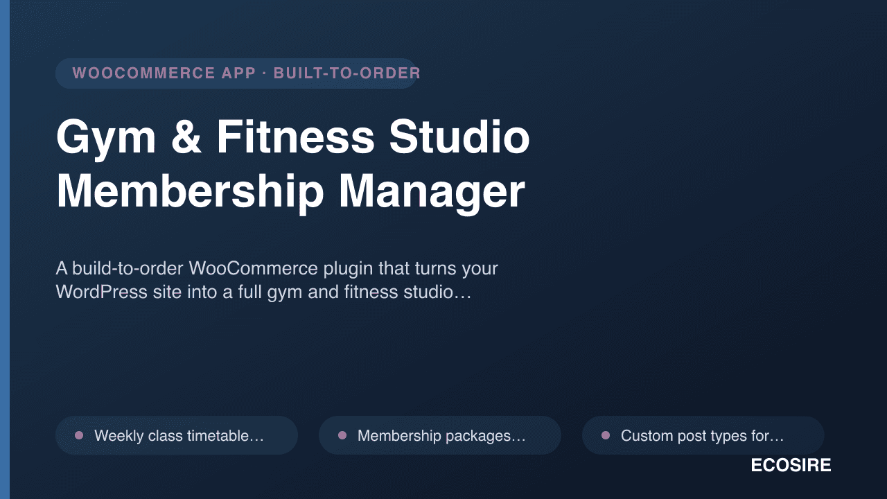 Gym & Fitness Studio Membership Manager