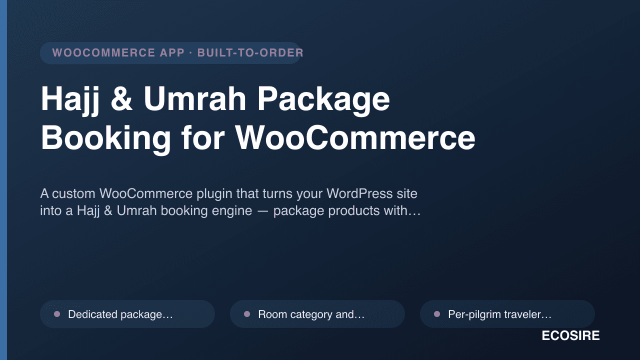 Hajj & Umrah Package Booking for WooCommerce
