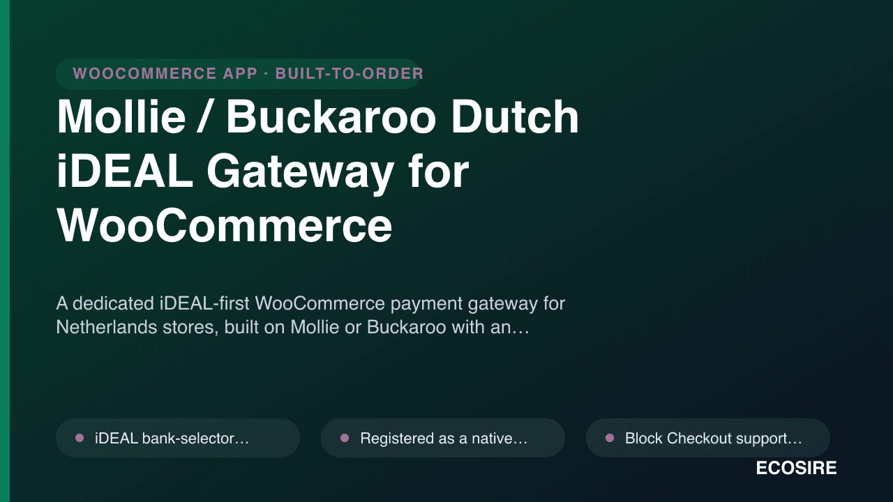 Mollie / Buckaroo Dutch iDEAL Gateway for WooCommerce