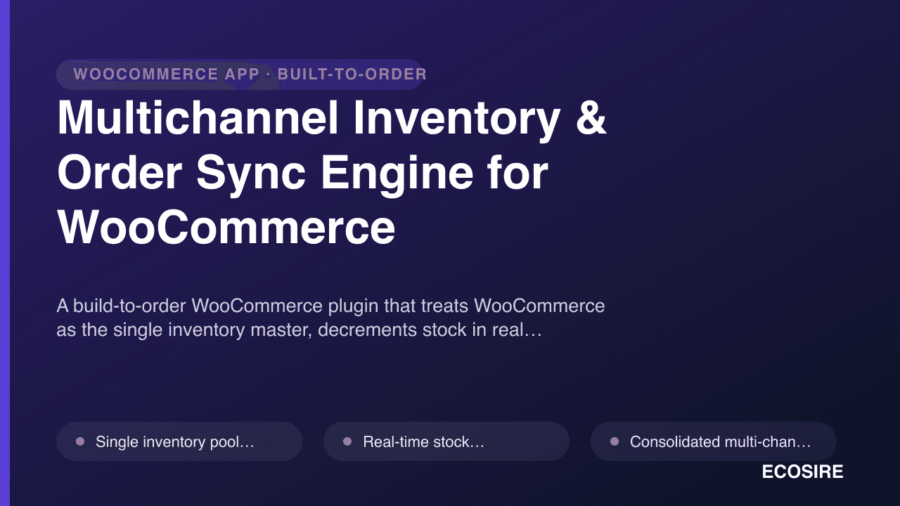 Multichannel Inventory & Order Sync Engine for WooCommerce