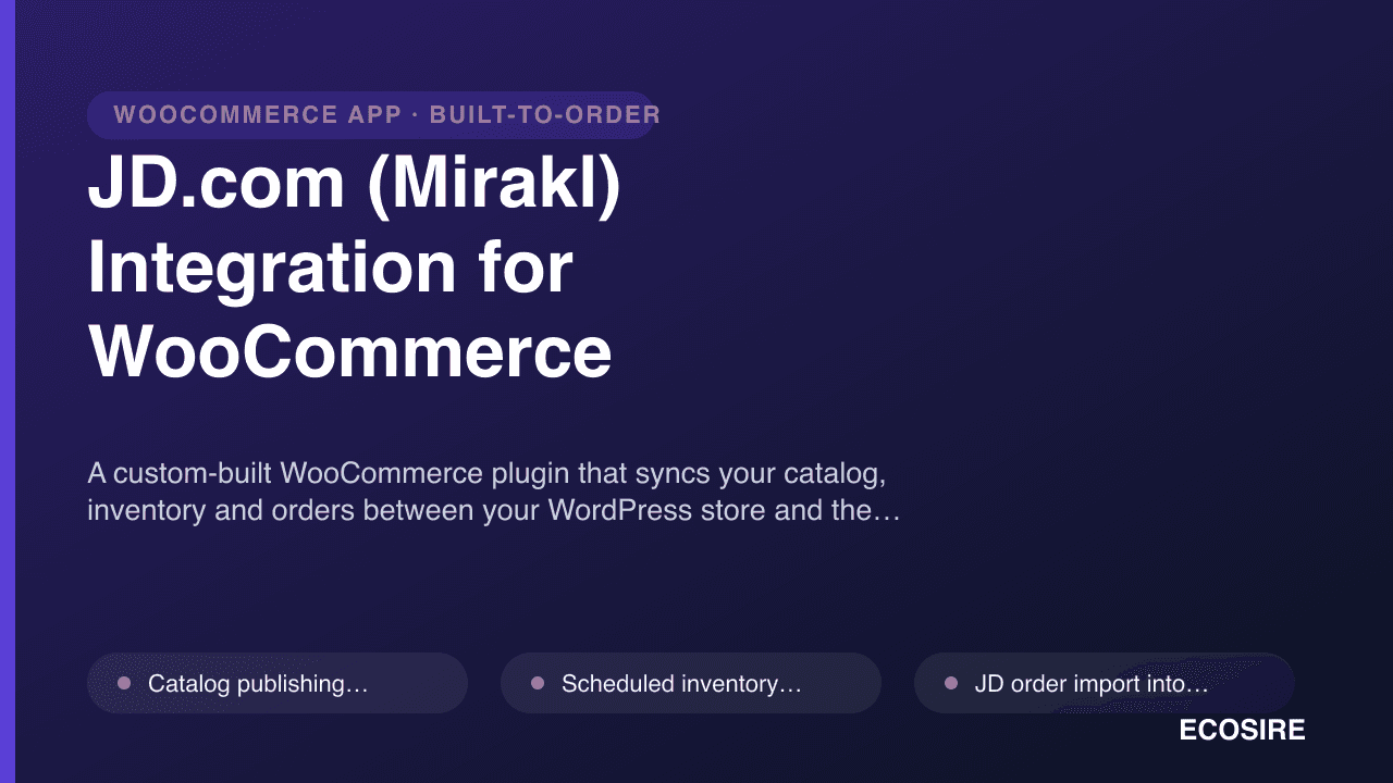 JD.com (Mirakl) Integration for WooCommerce