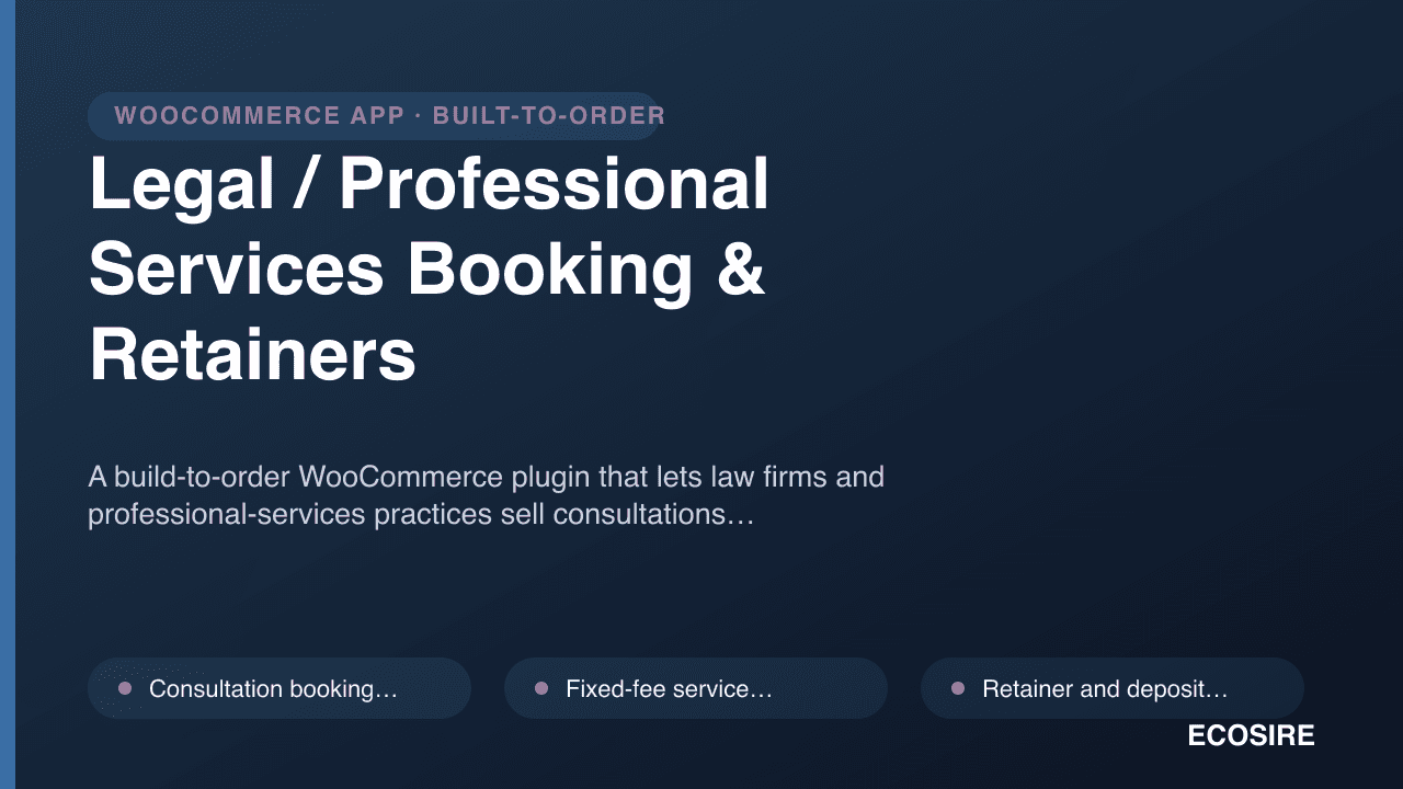 Legal / Professional Services Booking & Retainers