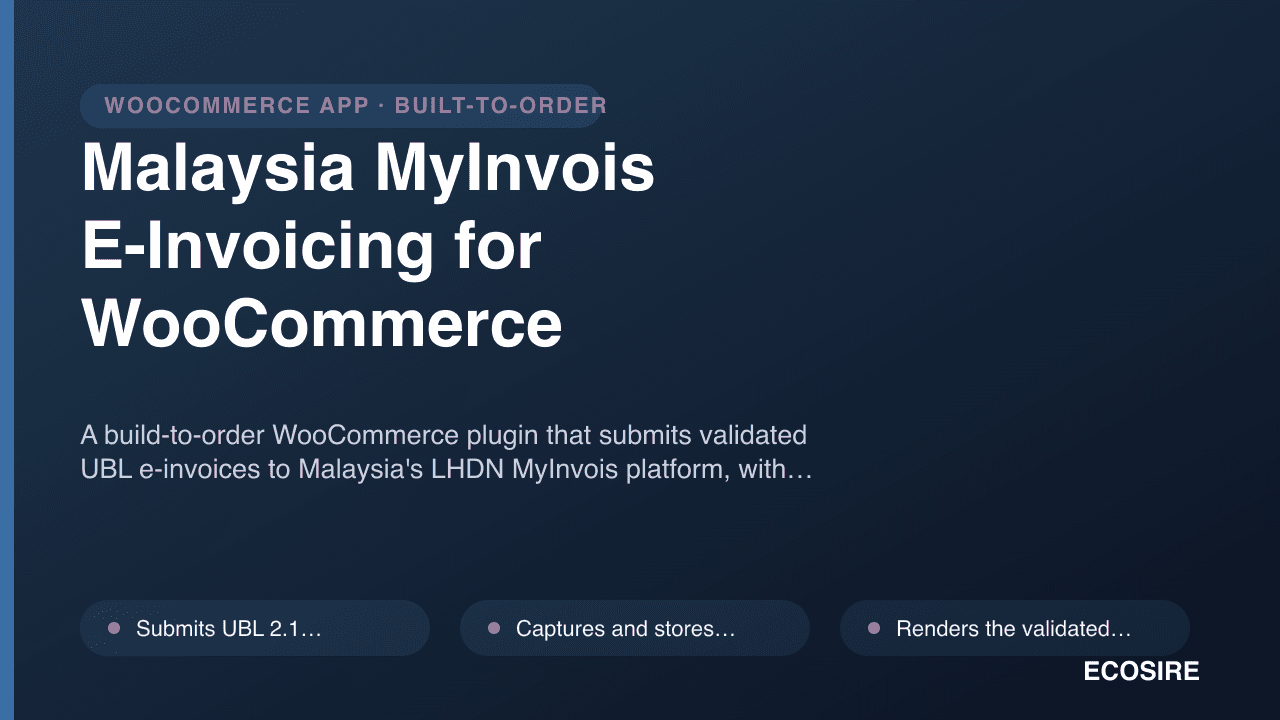 Malaysia MyInvois E-Invoicing for WooCommerce