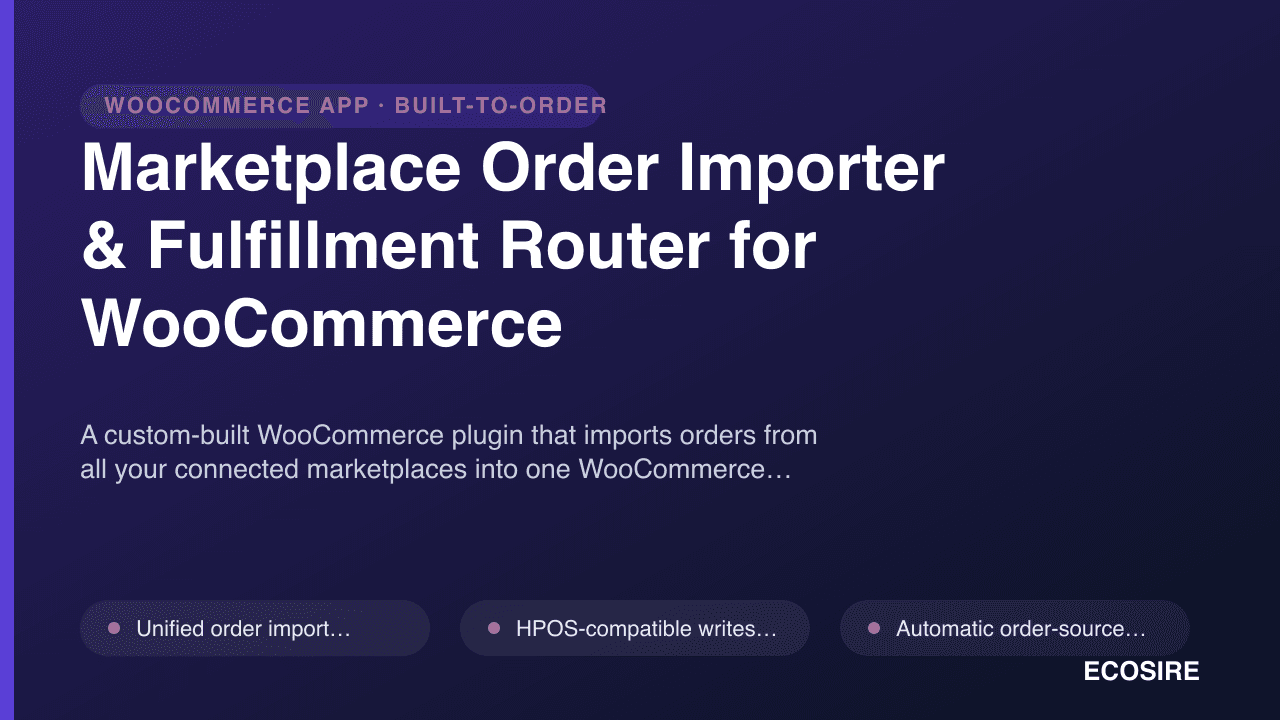 Marketplace Order Importer & Fulfillment Router for WooCommerce