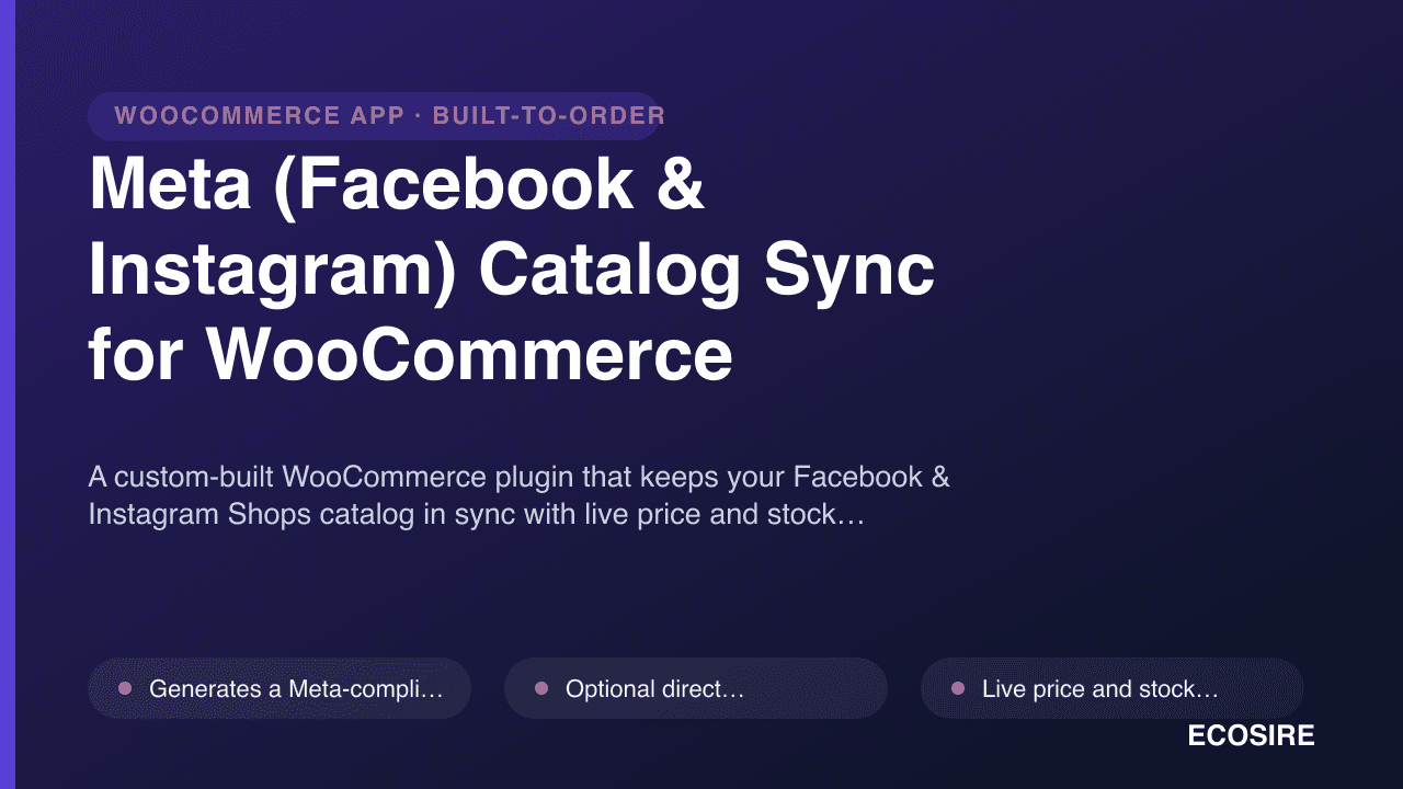 Meta (Facebook & Instagram) Catalog Sync for WooCommerce