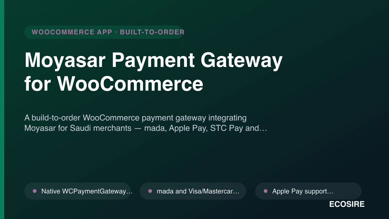 Moyasar Payment Gateway for WooCommerce