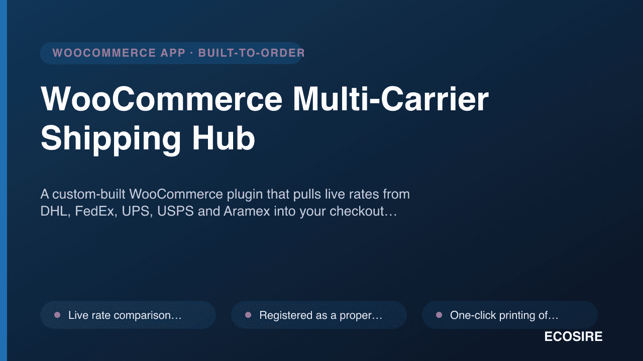 WooCommerce Multi-Carrier Shipping Hub