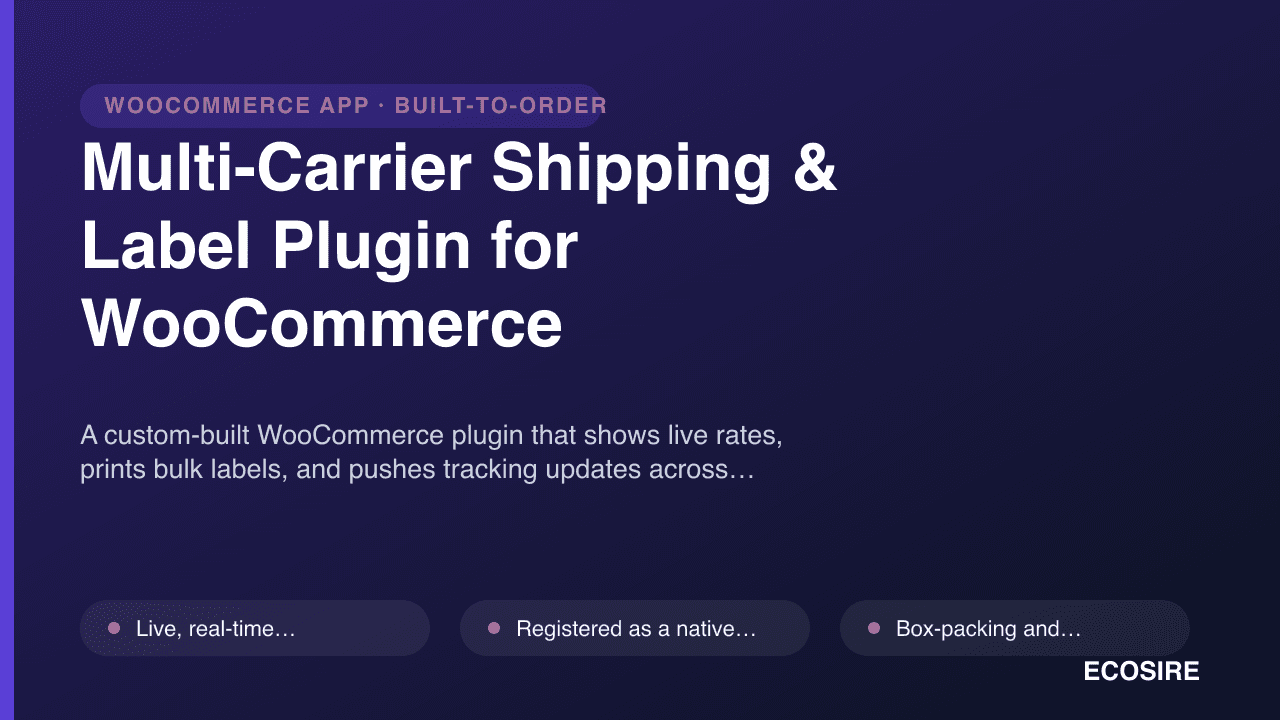 Multi-Carrier Shipping & Label Plugin for WooCommerce