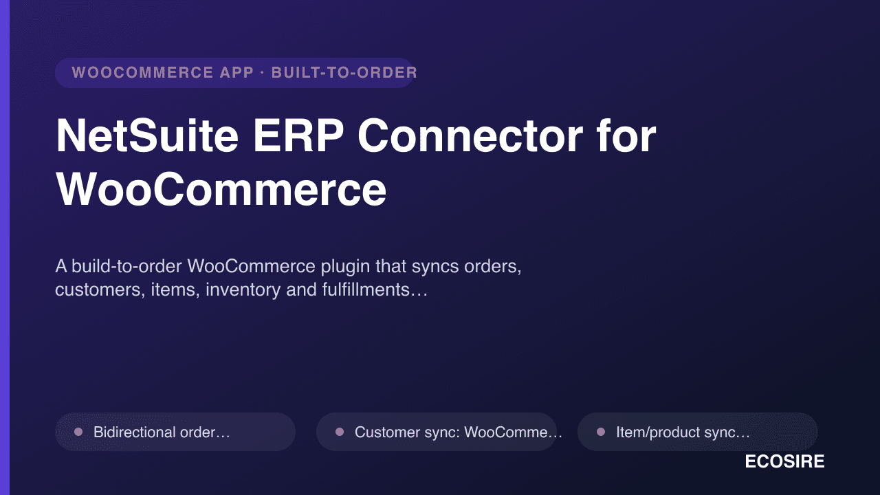 NetSuite ERP Connector for WooCommerce