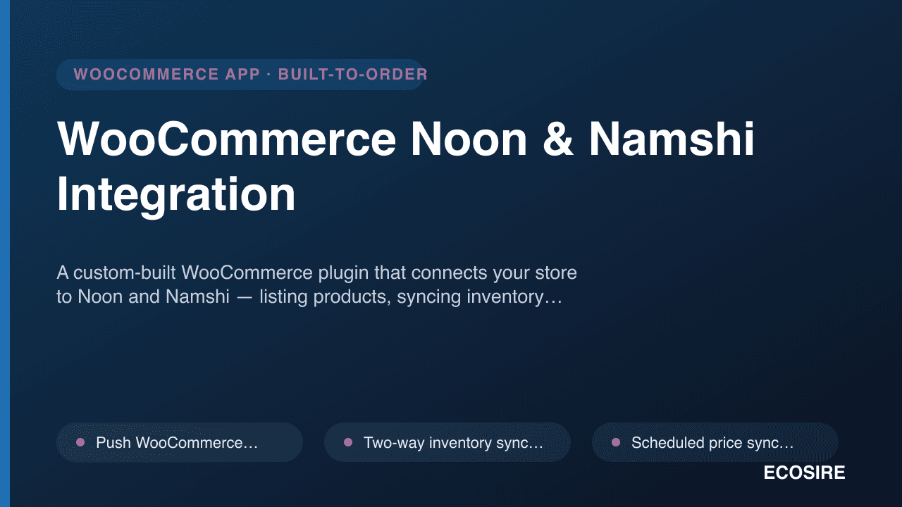 WooCommerce Noon & Namshi Integration