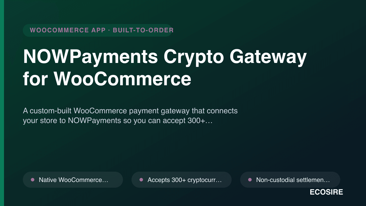 NOWPayments Crypto Gateway for WooCommerce