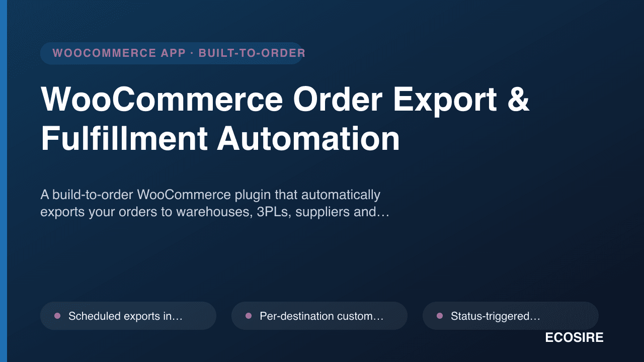 WooCommerce Order Export & Fulfillment Automation