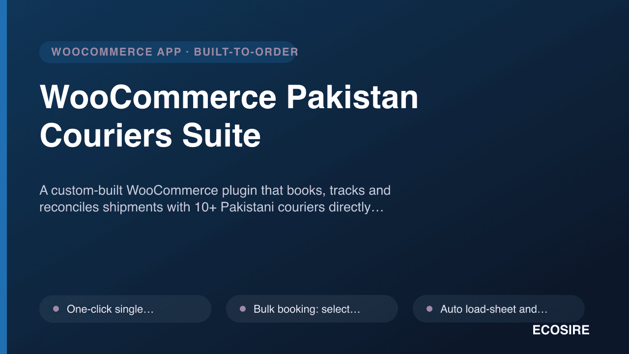 WooCommerce Pakistan Couriers Suite