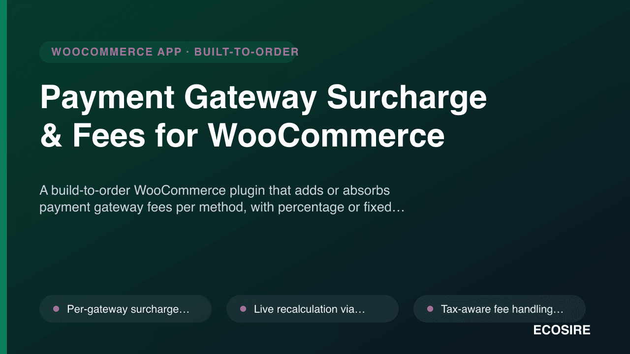 Payment Gateway Surcharge & Fees for WooCommerce