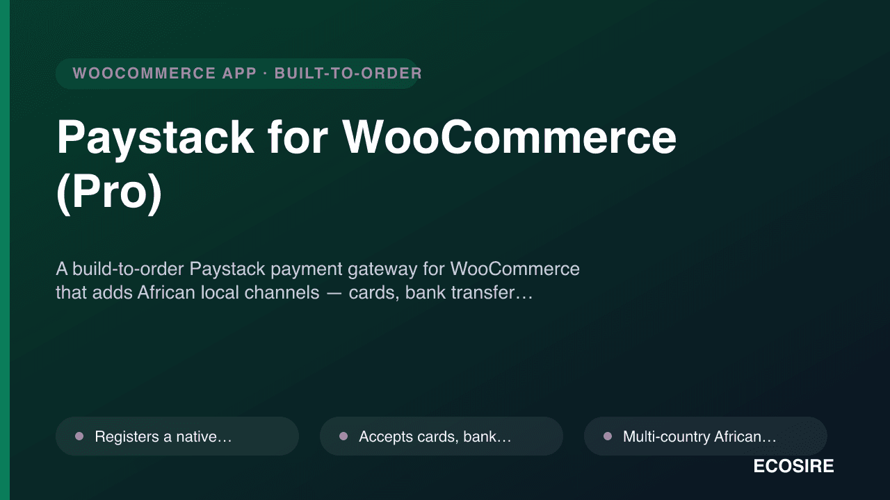 Paystack for WooCommerce (Pro)