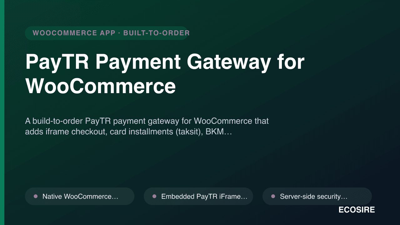 PayTR Payment Gateway for WooCommerce