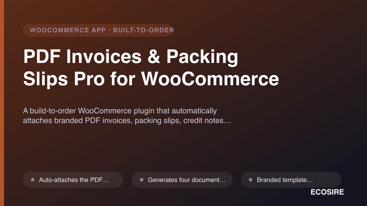 PDF Invoices & Packing Slips Pro for WooCommerce