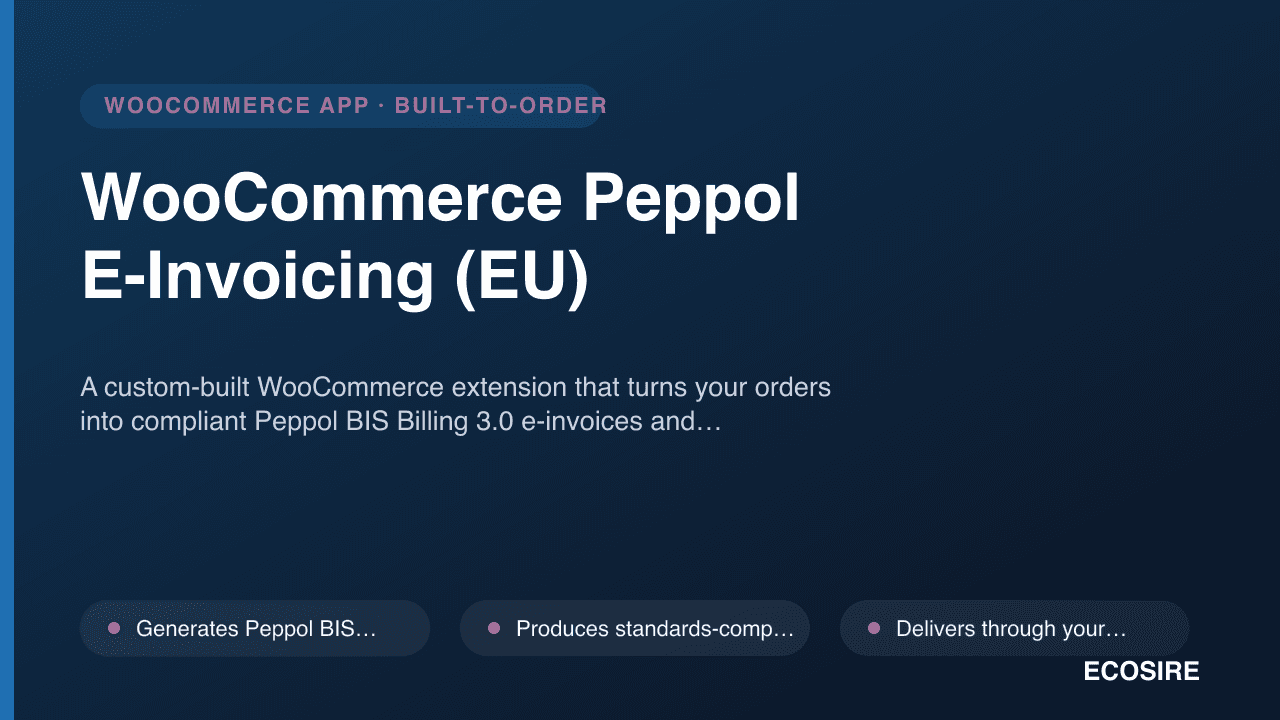 WooCommerce Peppol E-Invoicing (EU)