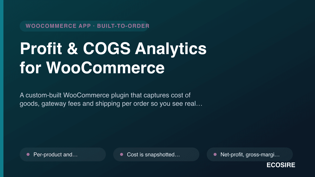 Profit & COGS Analytics for WooCommerce